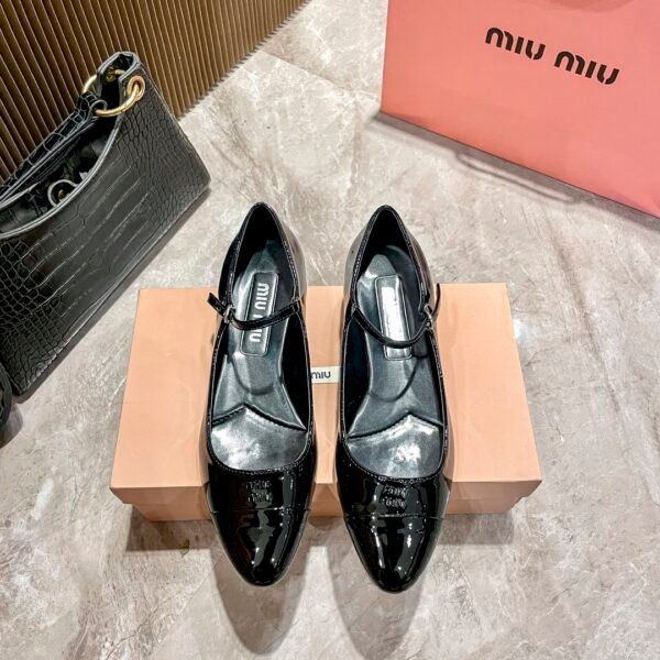 MIU Patent Leather Mary Jane Pumps - Heels