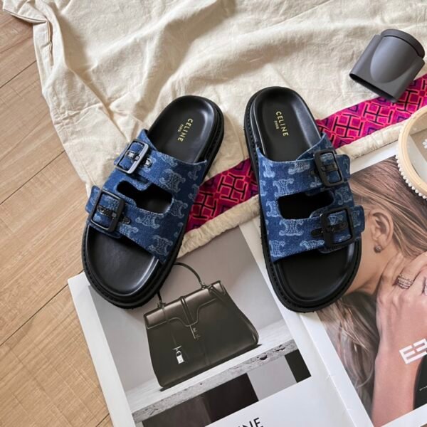 CEL Triomphe Denim Slides - Slides
