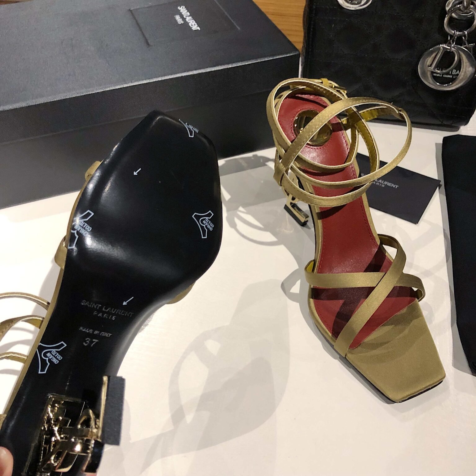 YSL Opyum Sandals – Heels – Black — 9
