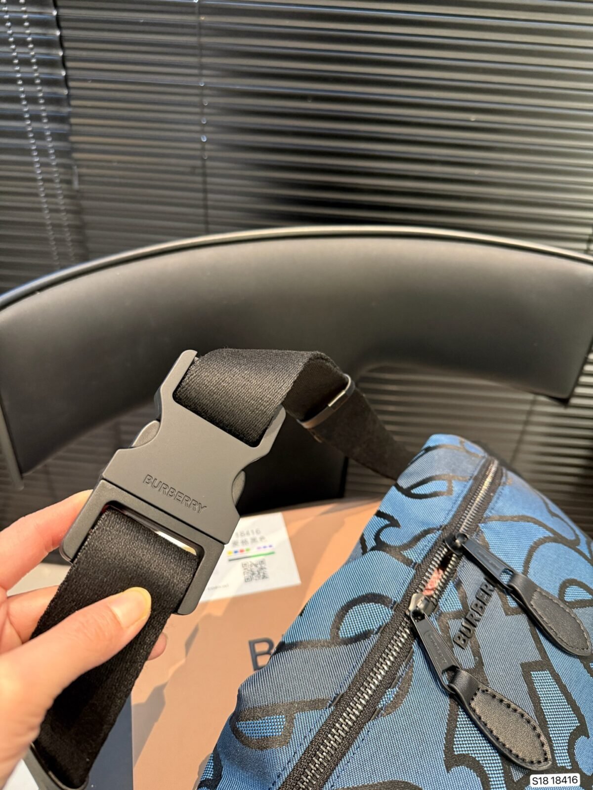 BBR Monogram Jacquard Blue – Belt Bag — 7