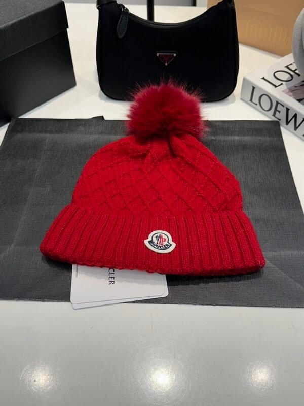 MCL Pom Pom Beanie Red Wool – Hut – Rot