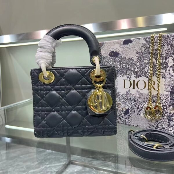 CD Lady CD Mini Black Leather - Bag