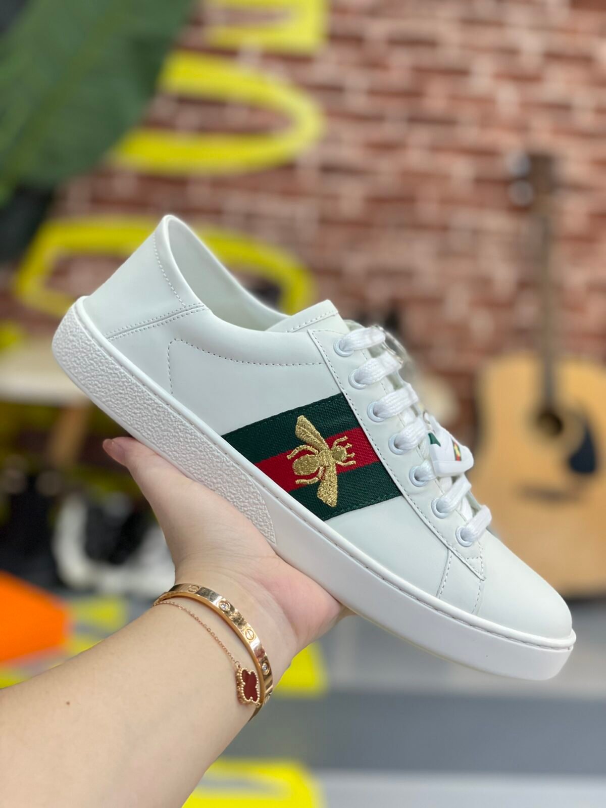 GG Ace White Leather – Sneaker – Bianco — 6