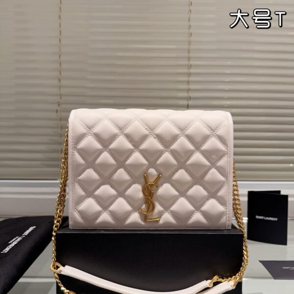 YSL Becky Chain Bag White Leather - Bag