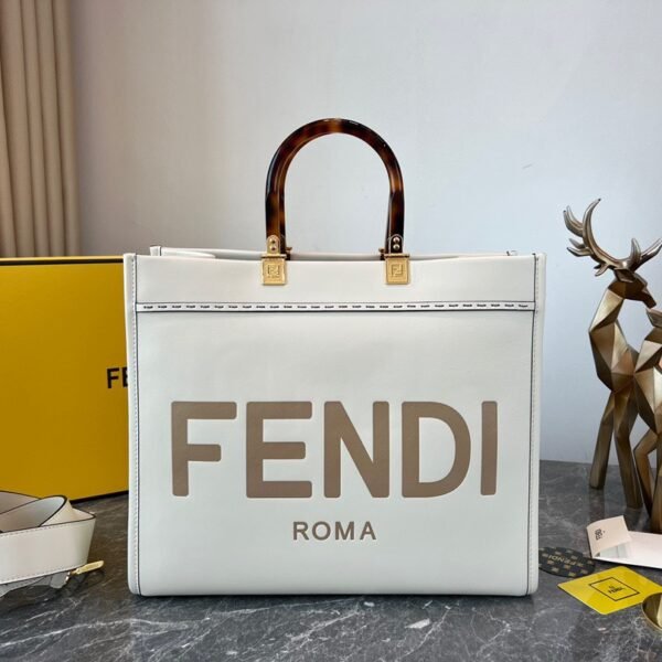 FD Sunshine Shopper Small White Leather - Bag