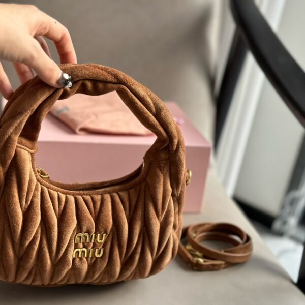 MIU Wander Matelassé Hobo Suede - Bag