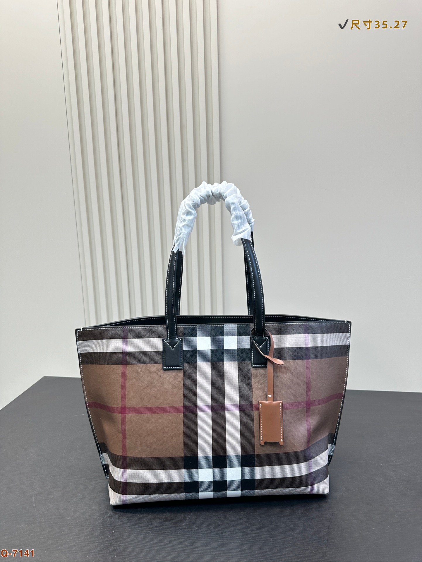 BBR Giant Check Tote Beige Check - Bag