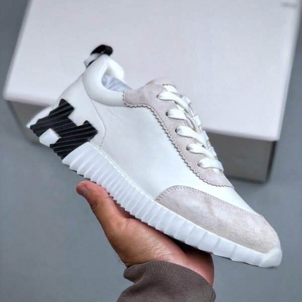 HM Bounce Sneaker White/Beige Leather - Sneakers