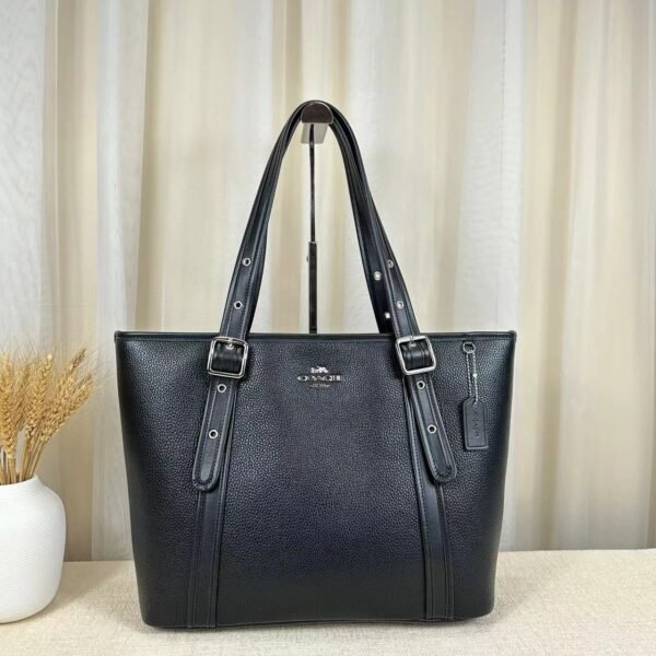 LV Neverfull MM Black Leather - Bag