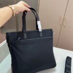 PR Saffiano Leather Briefcase Black Nylon – Bag
