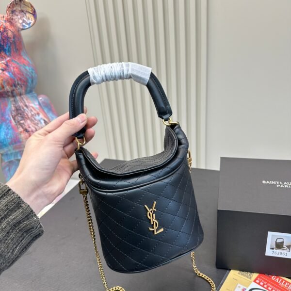 YSL Gaby Mini Bucket Black Leather - Bag