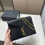 YSL Kate Small Black Croc Embossed Leather – Bag