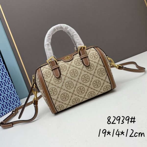 TB Small Tory Monogram Mini Jacquard Barrel