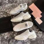 MIU Quilted Sneakers White/Silver – Sneakers
