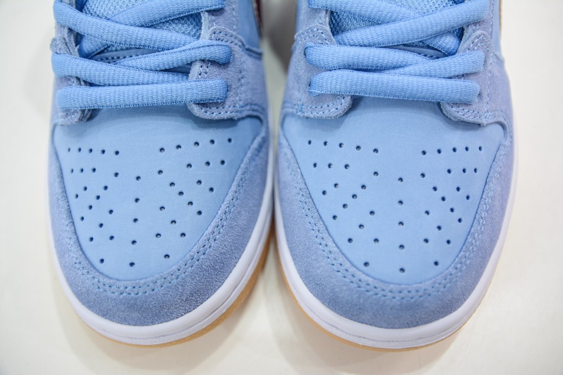NK Dunk Low Pro QS Blue/Red Suede - Sneakers - Image 8