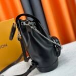 LV Montsouris Black Leather – Zaino – Nero