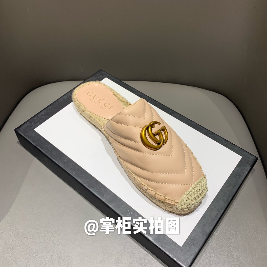 GG GG Marmont Espadrille Beige Leather - Shoes - Image 7