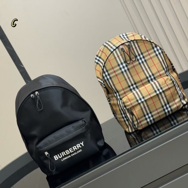 BBR Vintage Check and Logo Black Nylon - Backpack