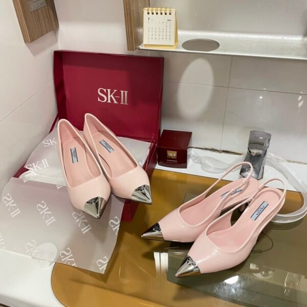 MIU Metal Cap Toe Pumps - Heels