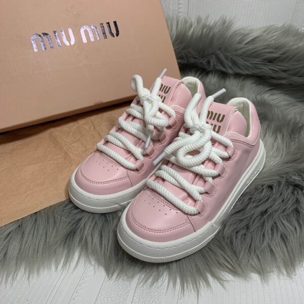 MIU Logo Sneakers Pink Leather - Sneakers