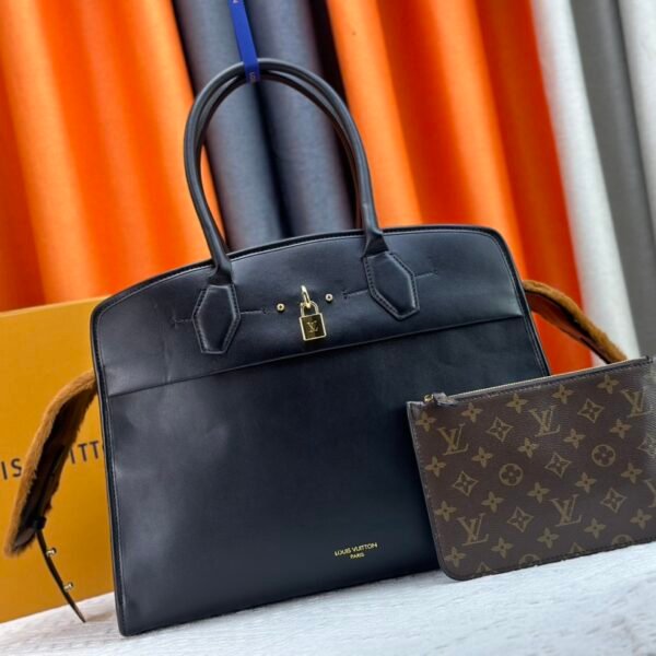 LV City Steamer Large Black Leather - Bag