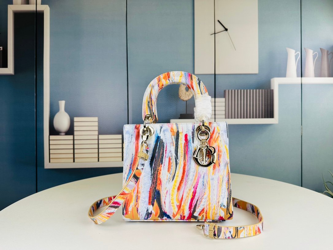 CD Lady CD Small Multicolor Canvas - Bag