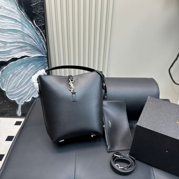 YSL Le 5 à 7 Hobo Black/Brown Leather - Bag