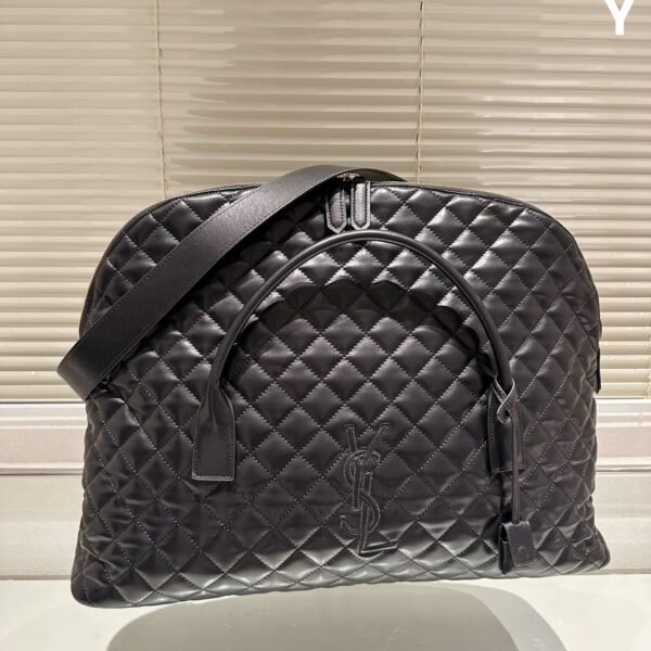 YSL Quilted Large Weekender Large Black Leather - Bag