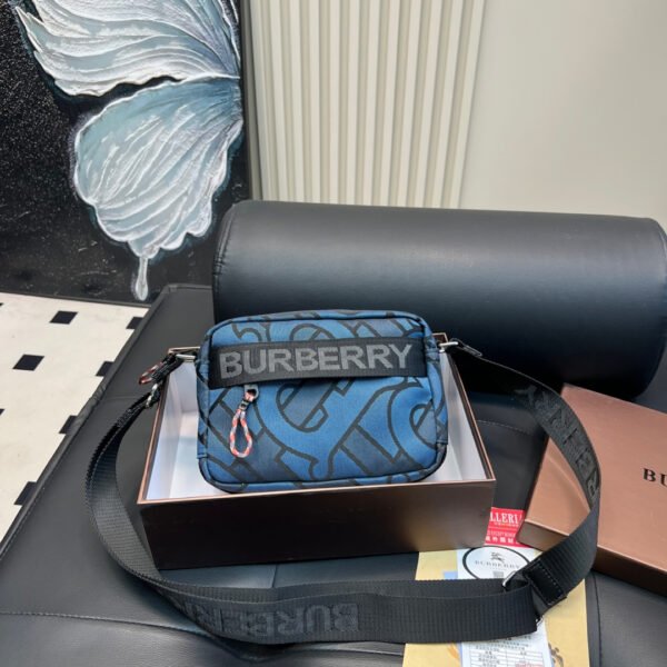 BBR Vintage Check Monogram Camera Bag Blue/Black Canvas - Bag