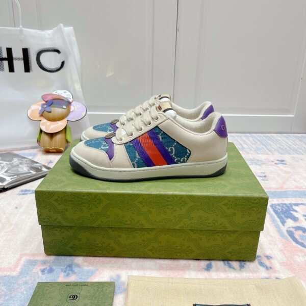 GG Screener Beige/Blue GG Canvas - Sneakers