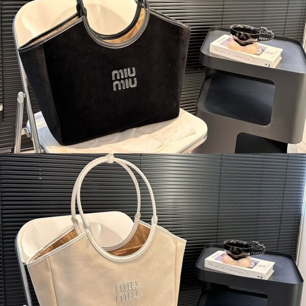 MIU Logo Tote Corduroy - Bag