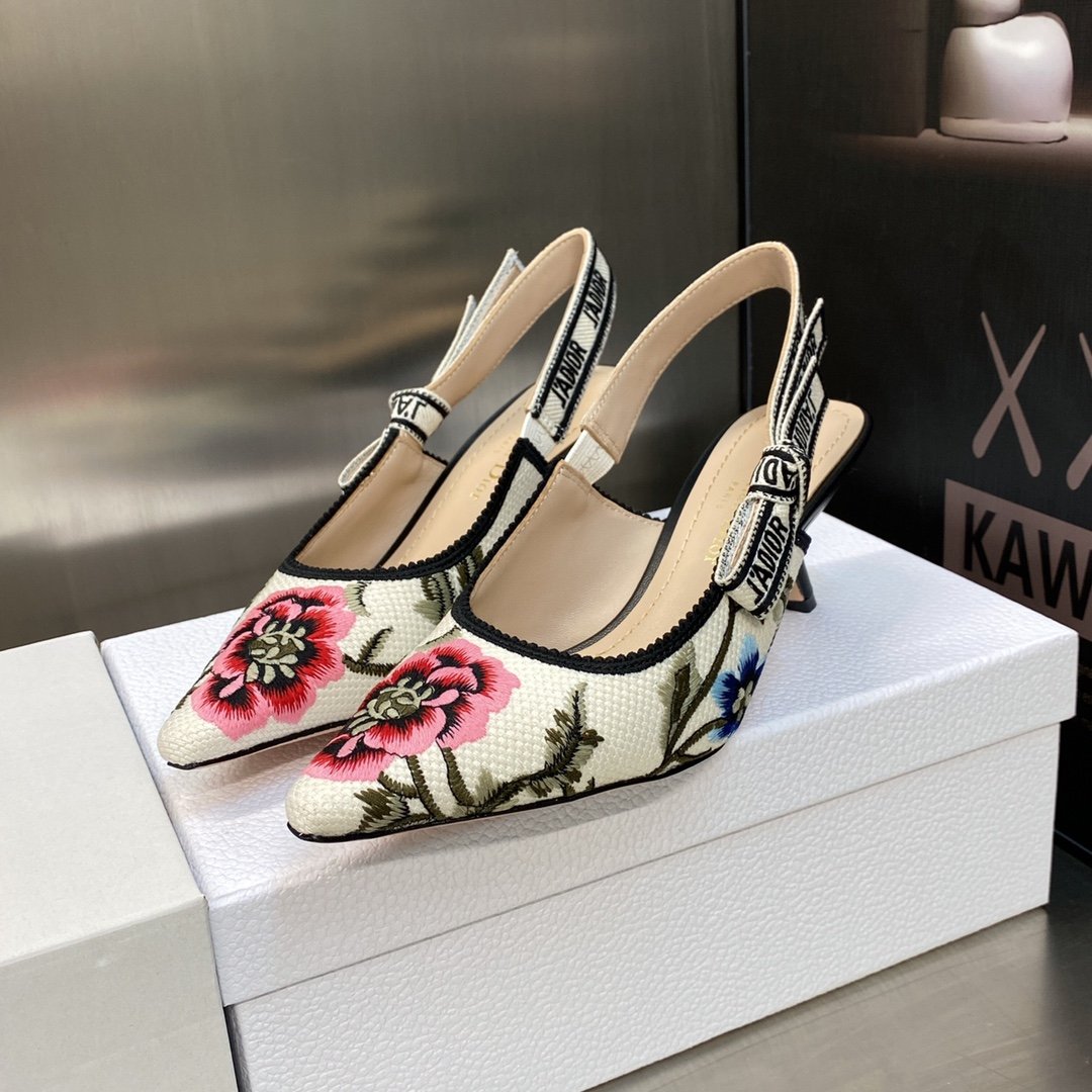 CD J'ACD Slingback Pump Embroidered Canvas - Heels - Image 2