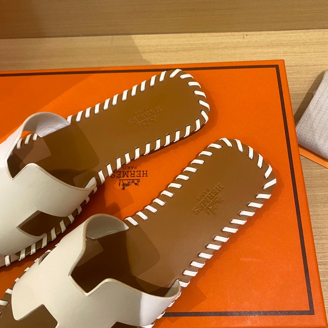 HM Oran Sandals White Leather - Sandals - Image 6