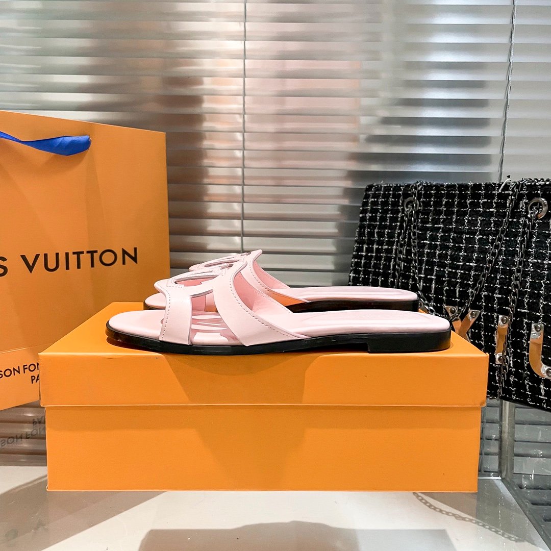 LV Paseo Flat Comfort Mule Pink Leather - Slides - Image 6