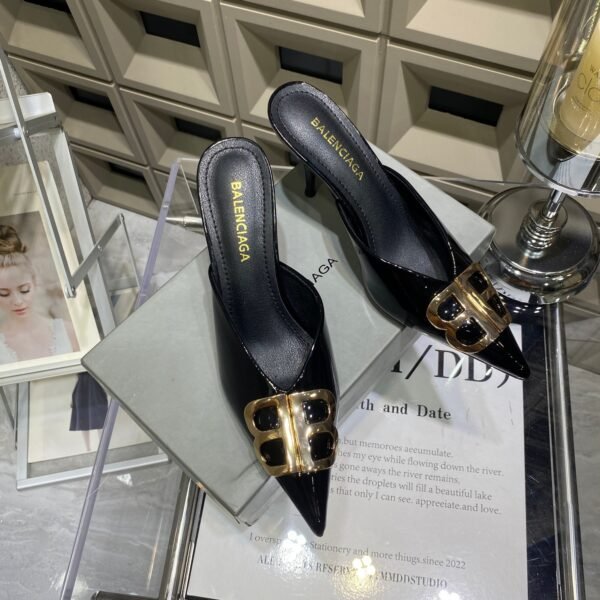 BAL Double B Pointed Toe Mules - Heels