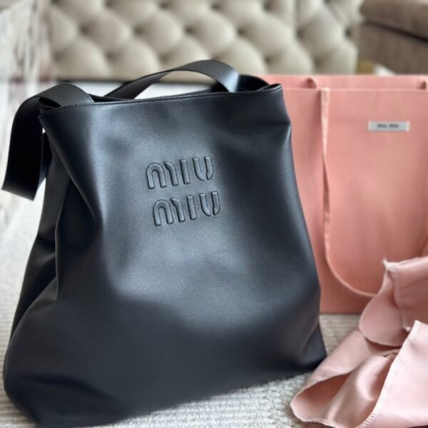 MIU Wander Matelassé Black Leather - Bag