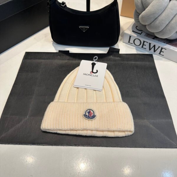 MCL Ribbed Wool Beanie Cream - Hat