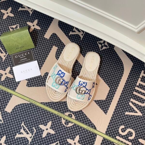 GG GG Multicolor Espadrille Slides - Slides