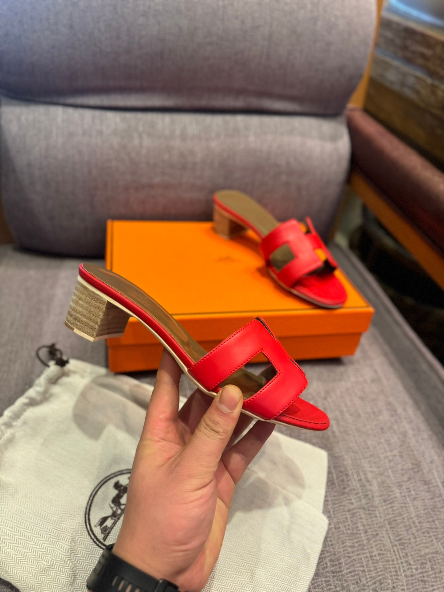 HM Oran Sandals Red Leather - Sandals - Image 5