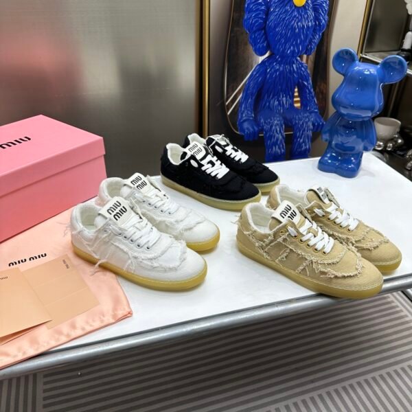 MIU Fringed Canvas Sneakers - Sneakers