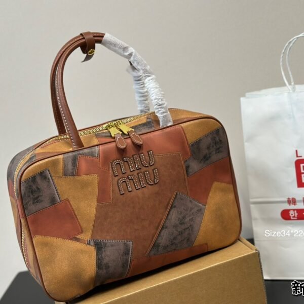 MIU Patchwork Top Handle Bag Multicolor Leather - Bag
