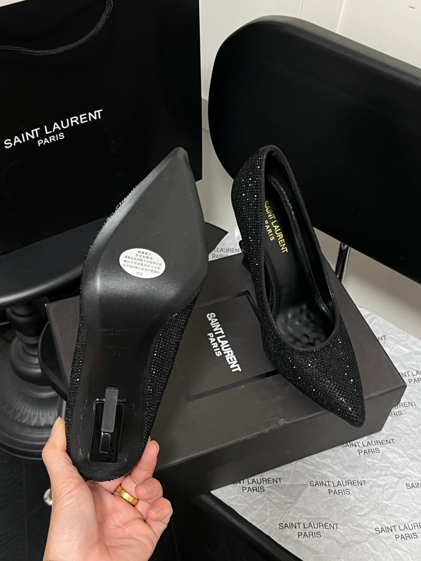 YSL Opyum Pumps Black Crystal - Heels - Image 9