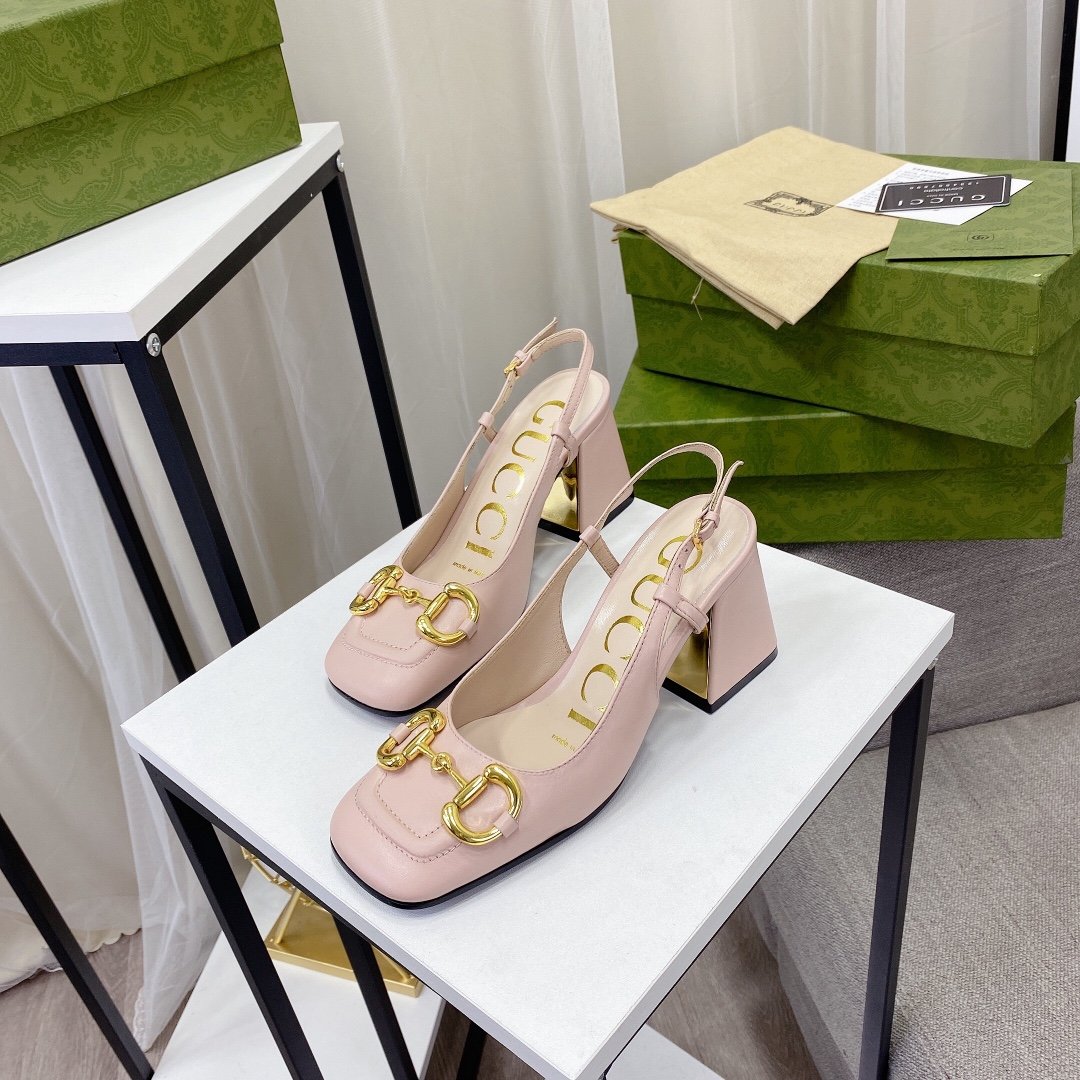 GG Horsebit Slingback Pink Leather - Heels - Image 2
