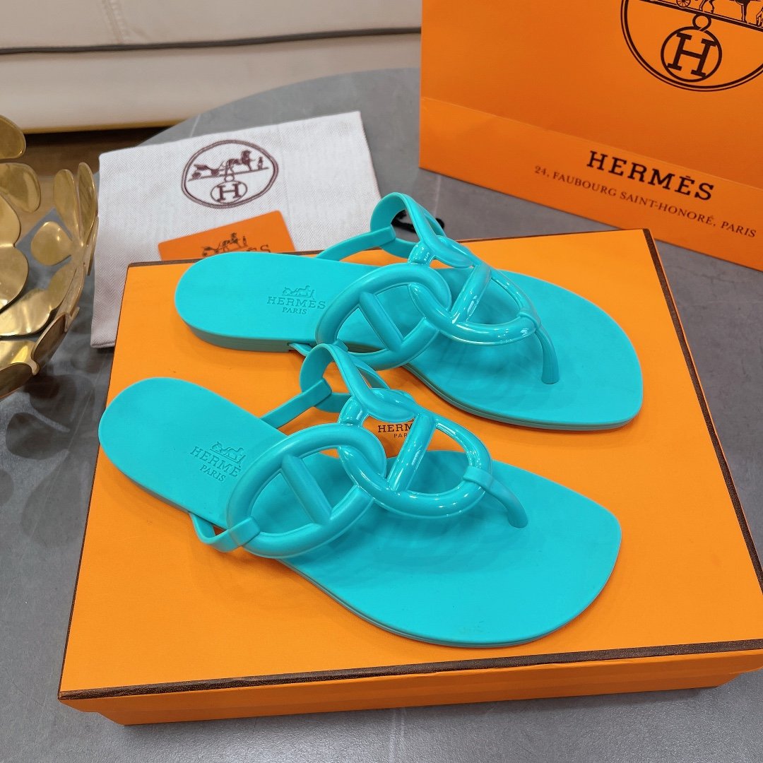 HM Oran Sandals Blue Rubber - Sandals - Image 9