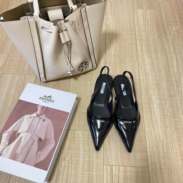 PR Triangle Logo Slingback Pumps - Heels