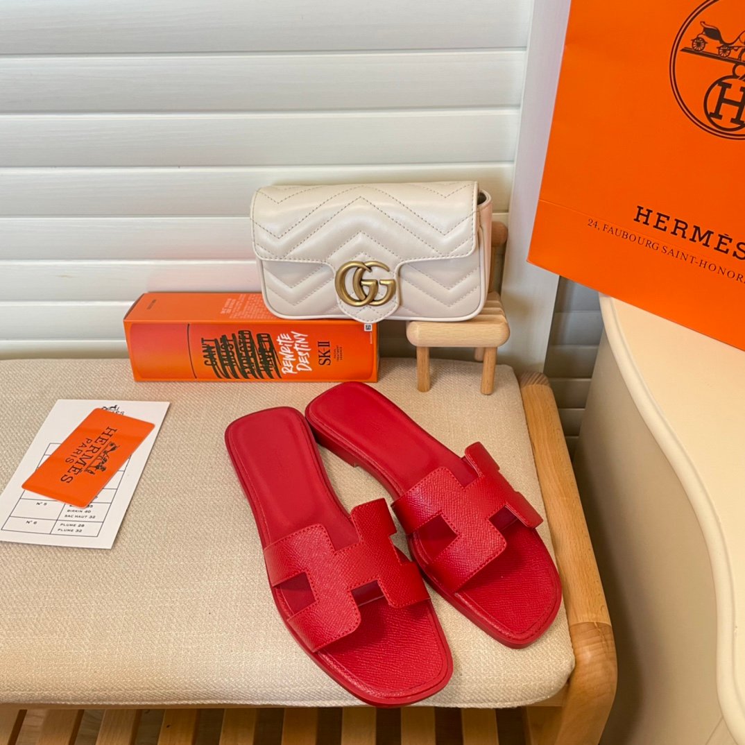 HM Oran Sandals Red Leather - Sandals - Image 6