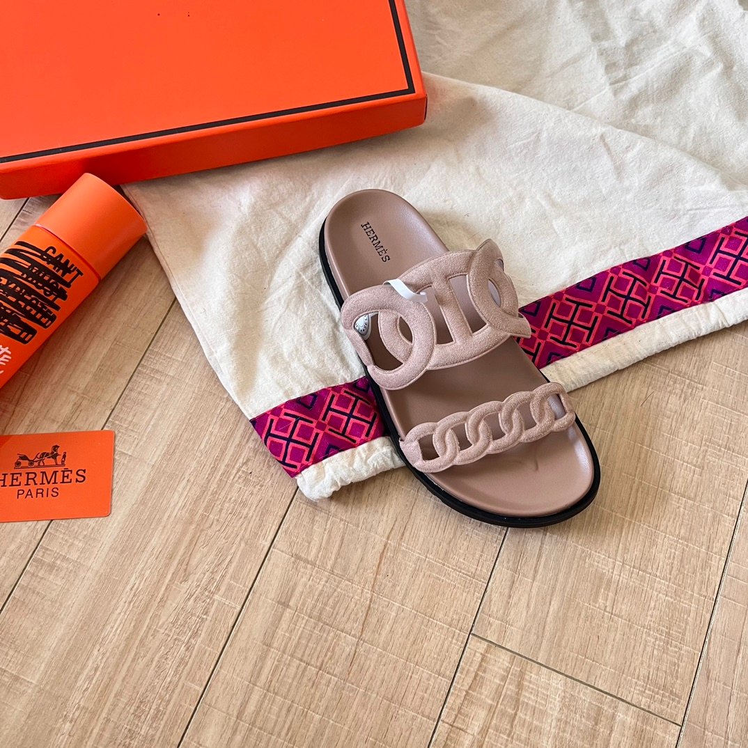 HM Chypre Sandals Pink Suede - Slides - Image 4