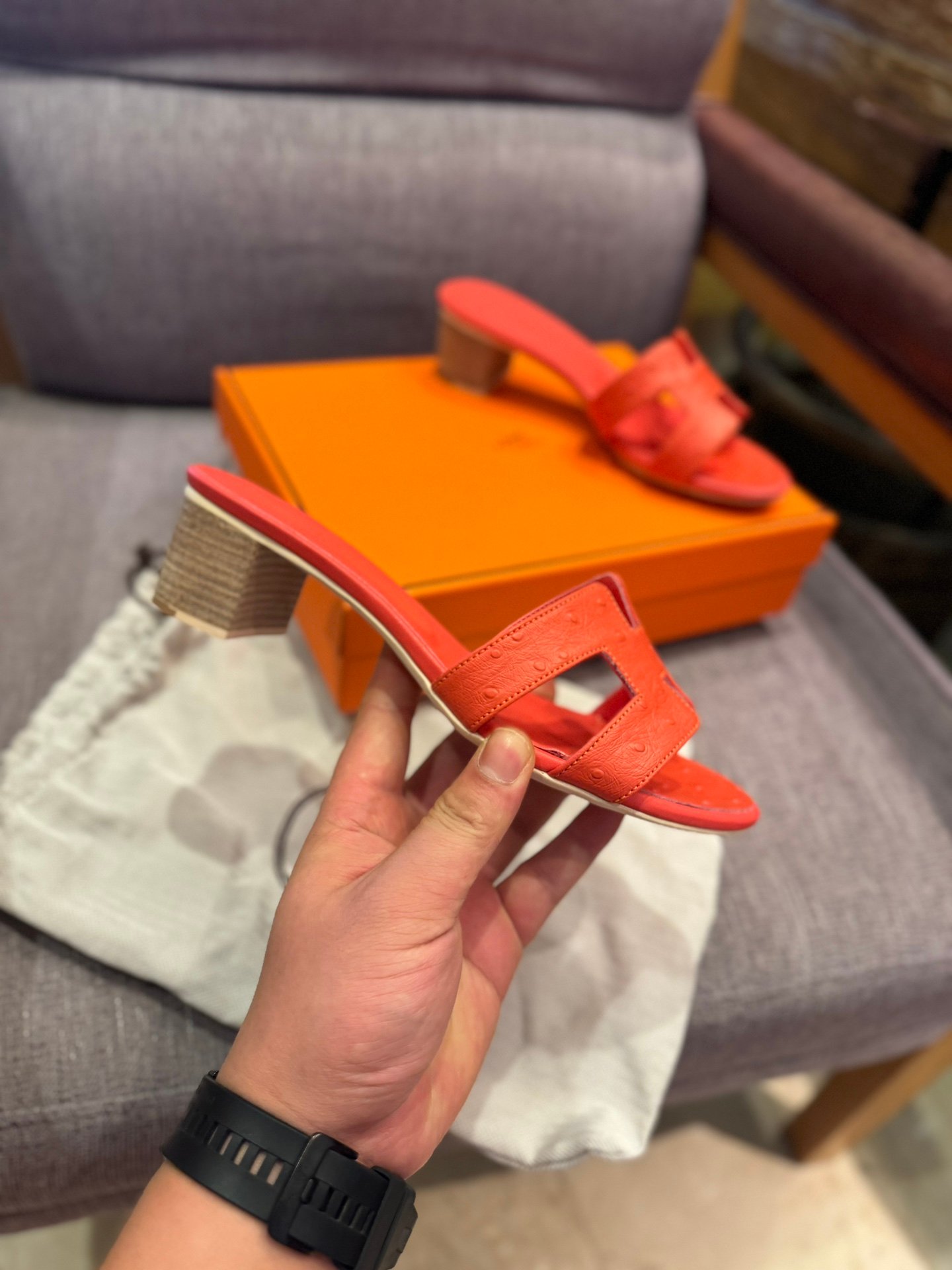 HM Oran Sandals Orange Suede - Sandals - Image 5