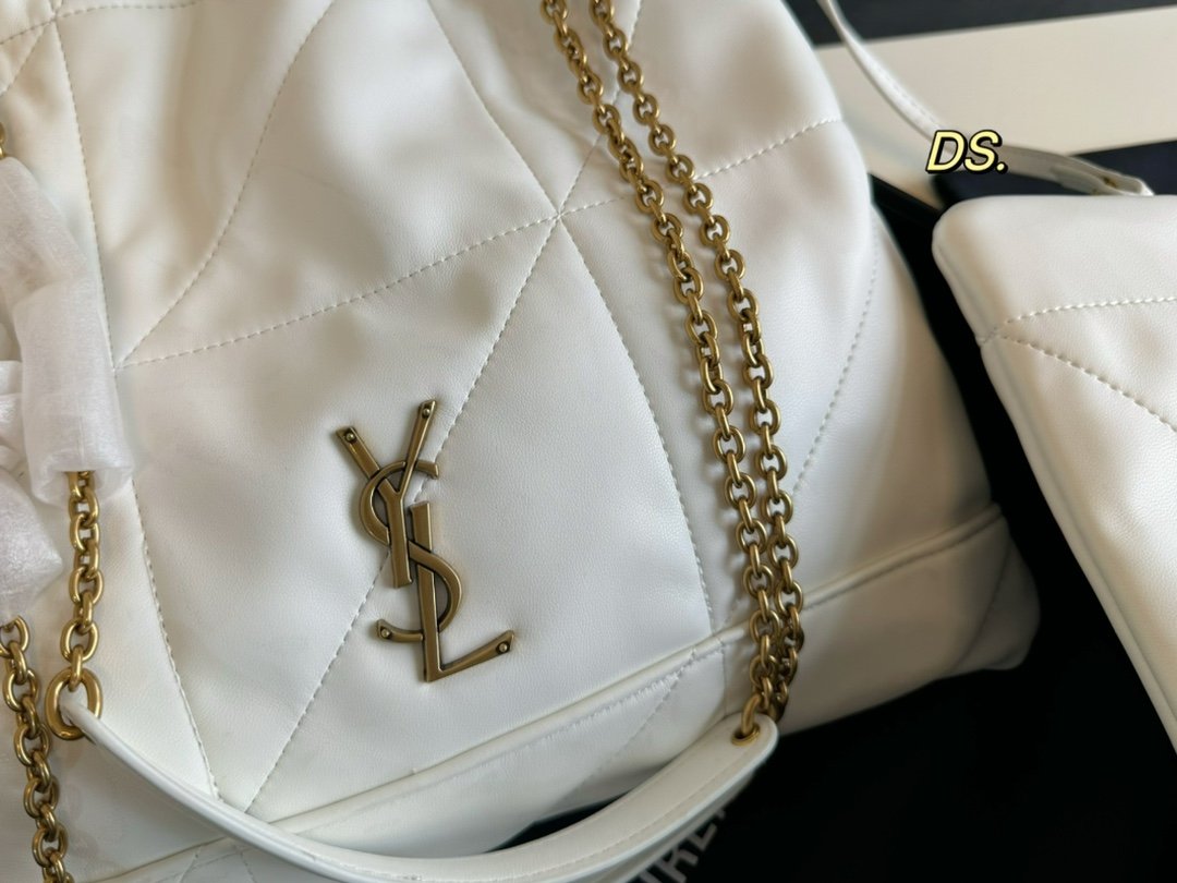 YSL Jamie Puffer White Leather - Bag - Image 4