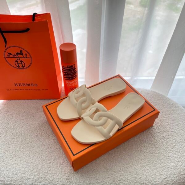 HM Oran Sandals White Leather - Slides